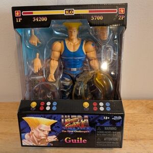 Street Fighter Guile Action Figure with Blue Outfit